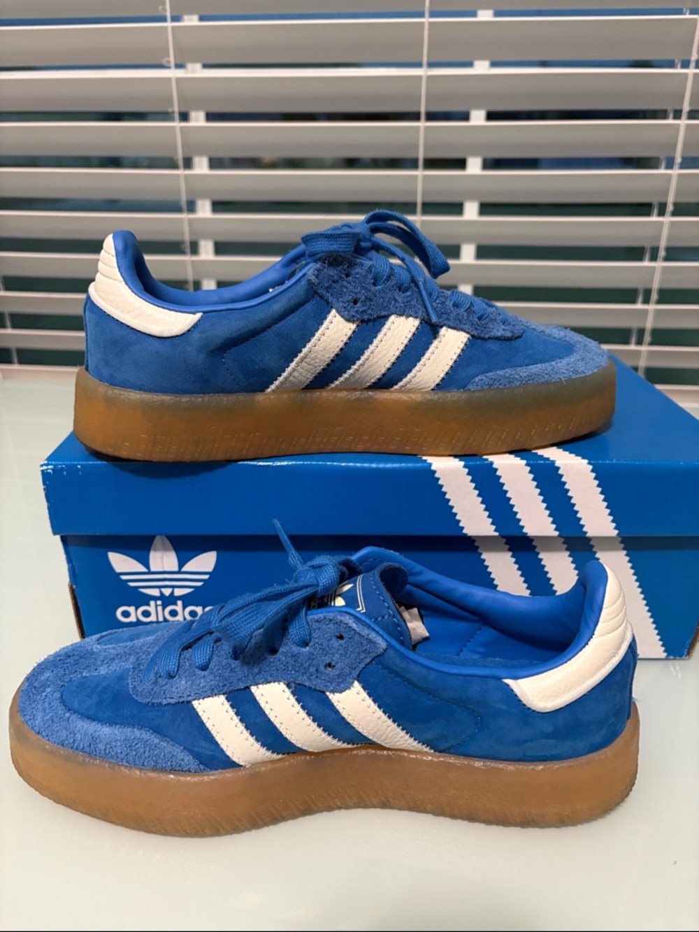 Adidas Women’s Sambae in Blue /Gum size 6